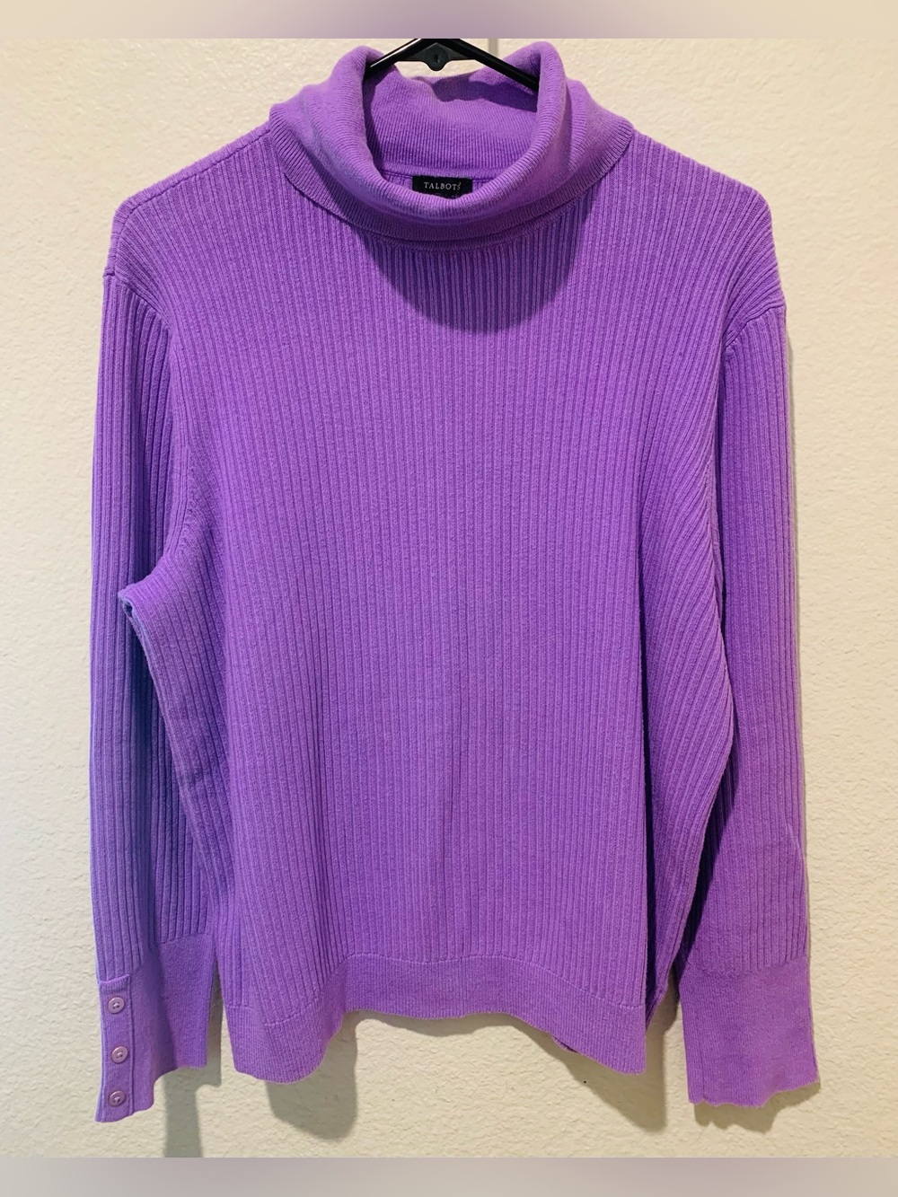 Talbots Violet Ribbed Turtleneck Sweater